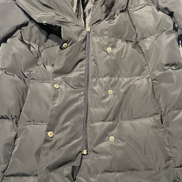 Women's COLE HAAN Signature Black Down 32" Long‎ Quilted Puffer Jacket Size XL - Picture 4 of 12